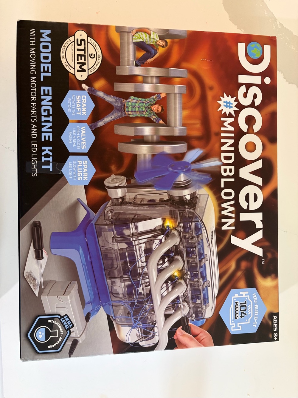 Model Engine Kit - Educational STEM with moving motor parts and lights